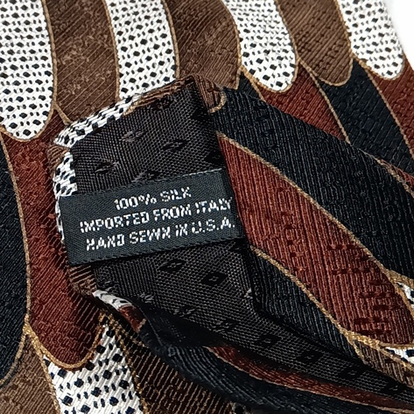 Jean Paul Gremain Tie brown white black textured - Picture 5 of 9